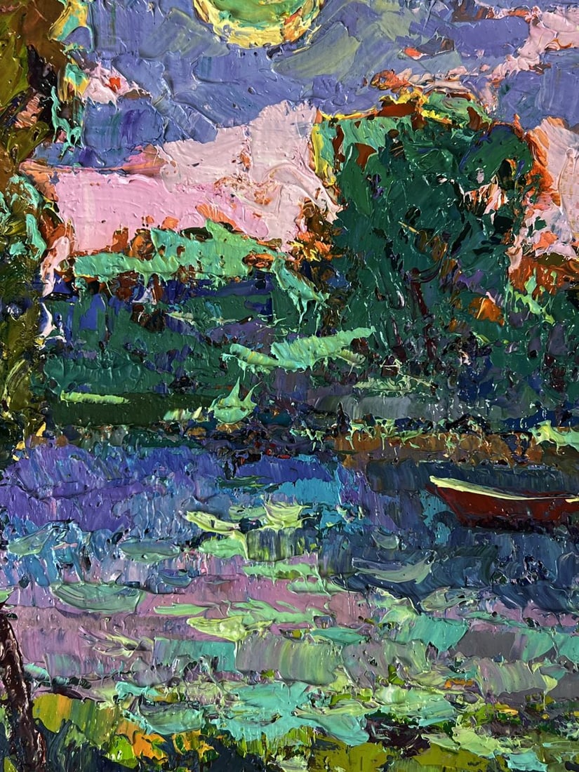 Oil painting Moonlit night over the river Oksana Ivanyuk - 7
