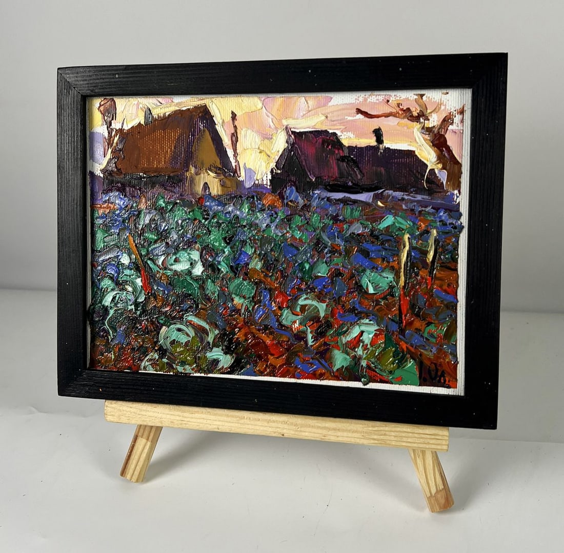 Oil painting Autumn village vegetable gardens Oleksiy Ivanyuk - 2