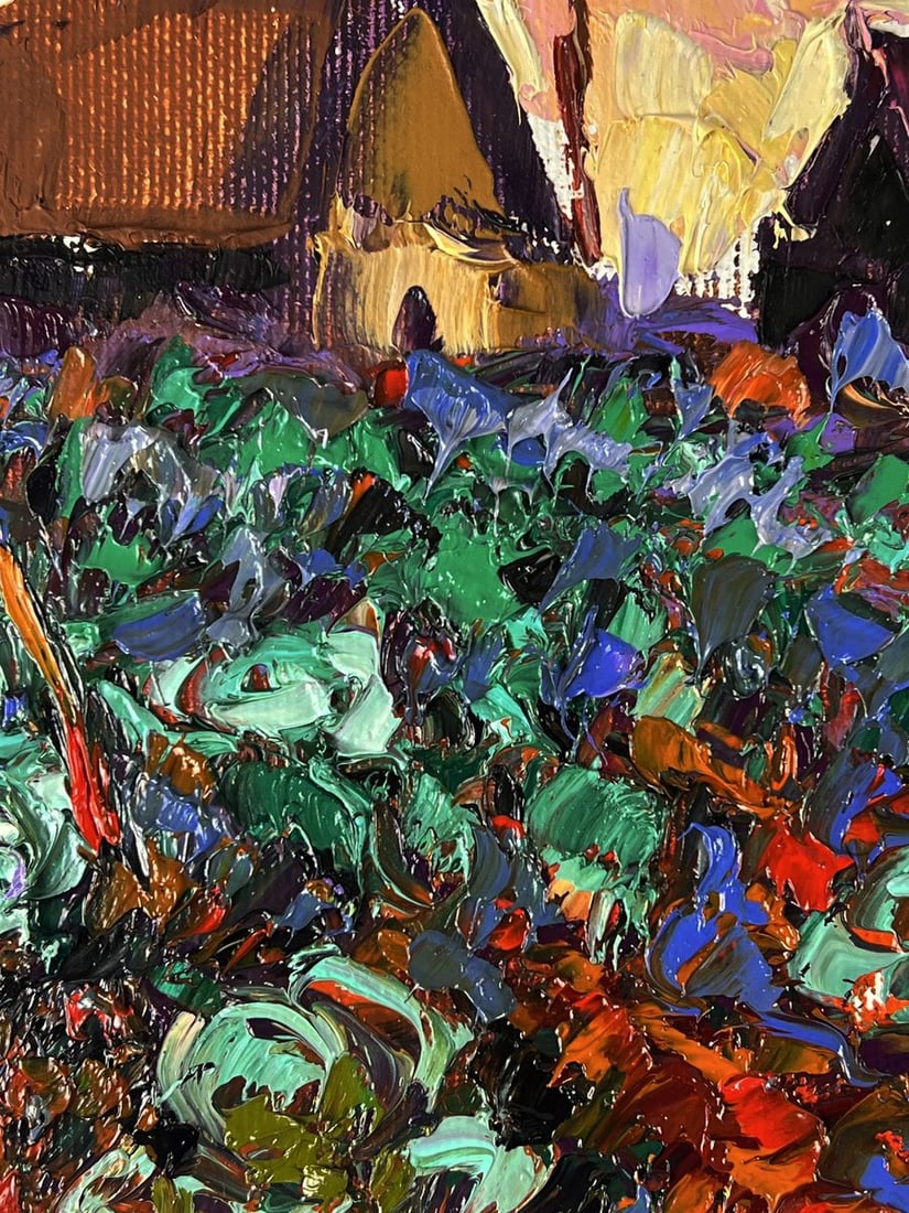 Oil painting Autumn village vegetable gardens Oleksiy Ivanyuk - 5