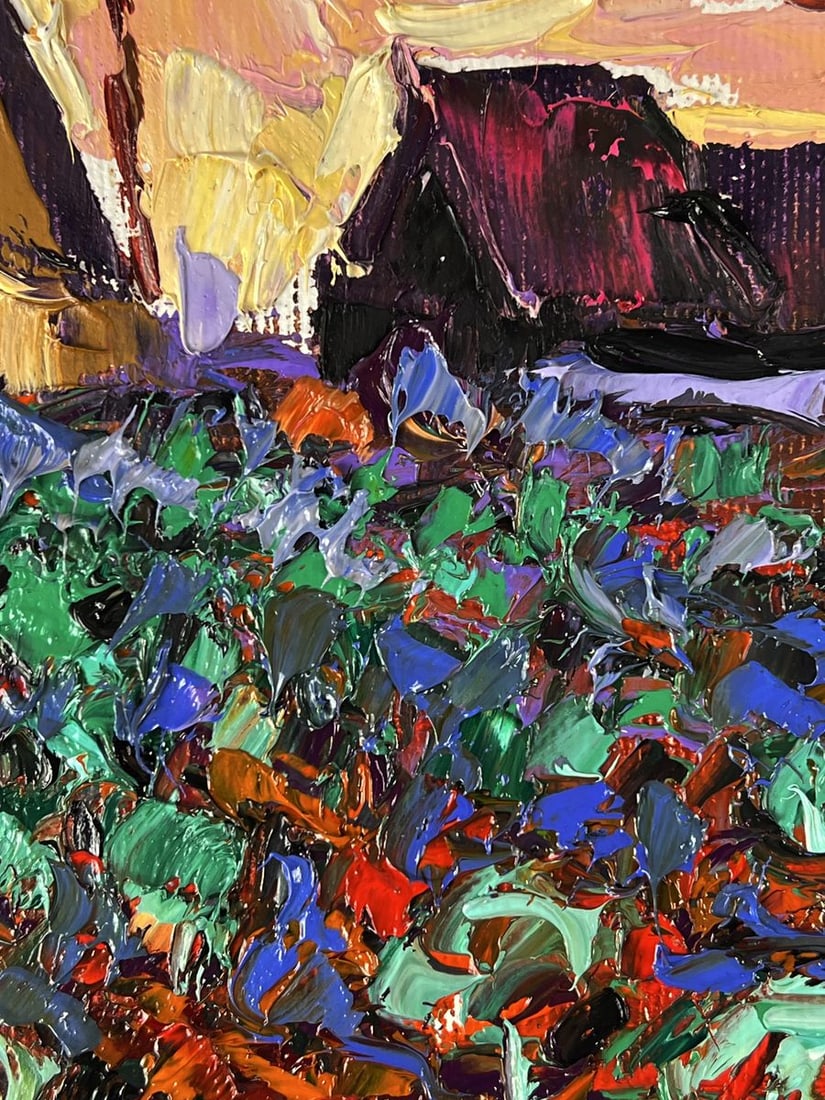 Oil painting Autumn village vegetable gardens Oleksiy Ivanyuk - 7