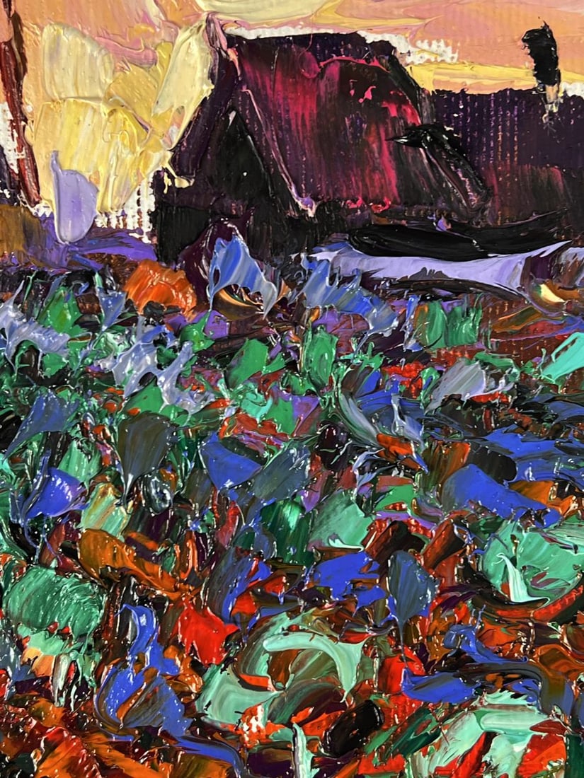 Oil painting Autumn village vegetable gardens Oleksiy Ivanyuk - 8