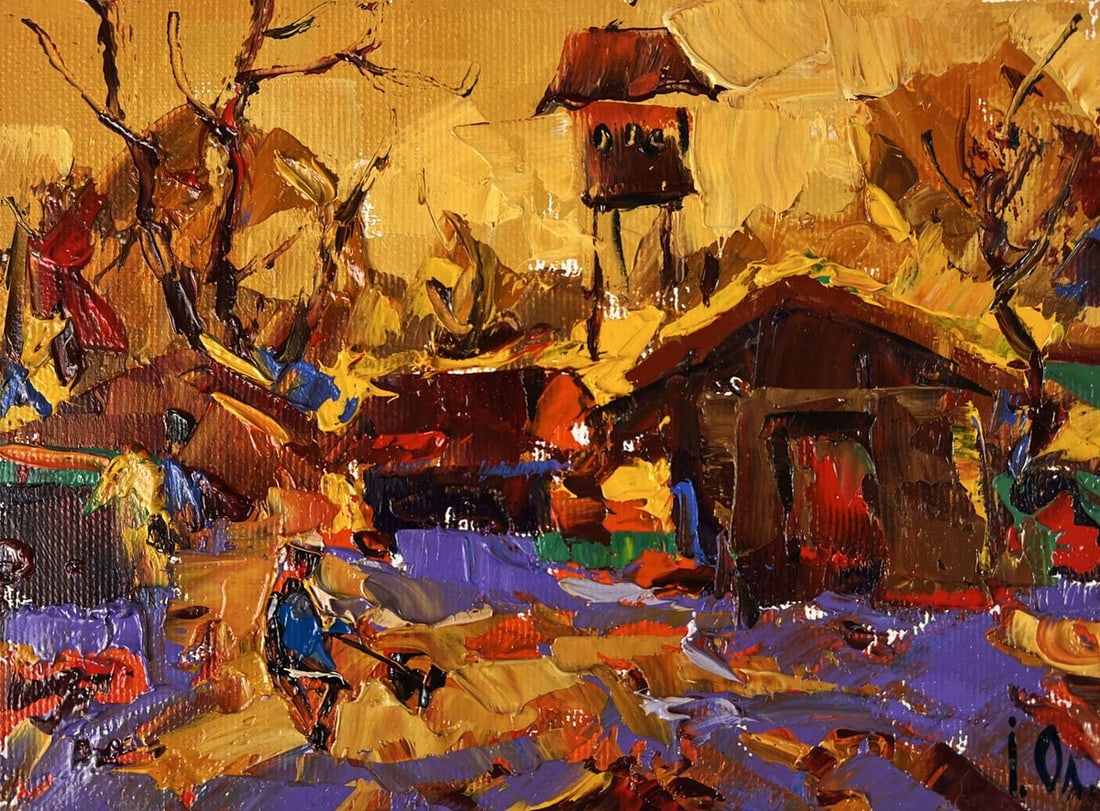 Oil painting Quiet Courtyard in the Village Oleksiy Ivanyuk - 3