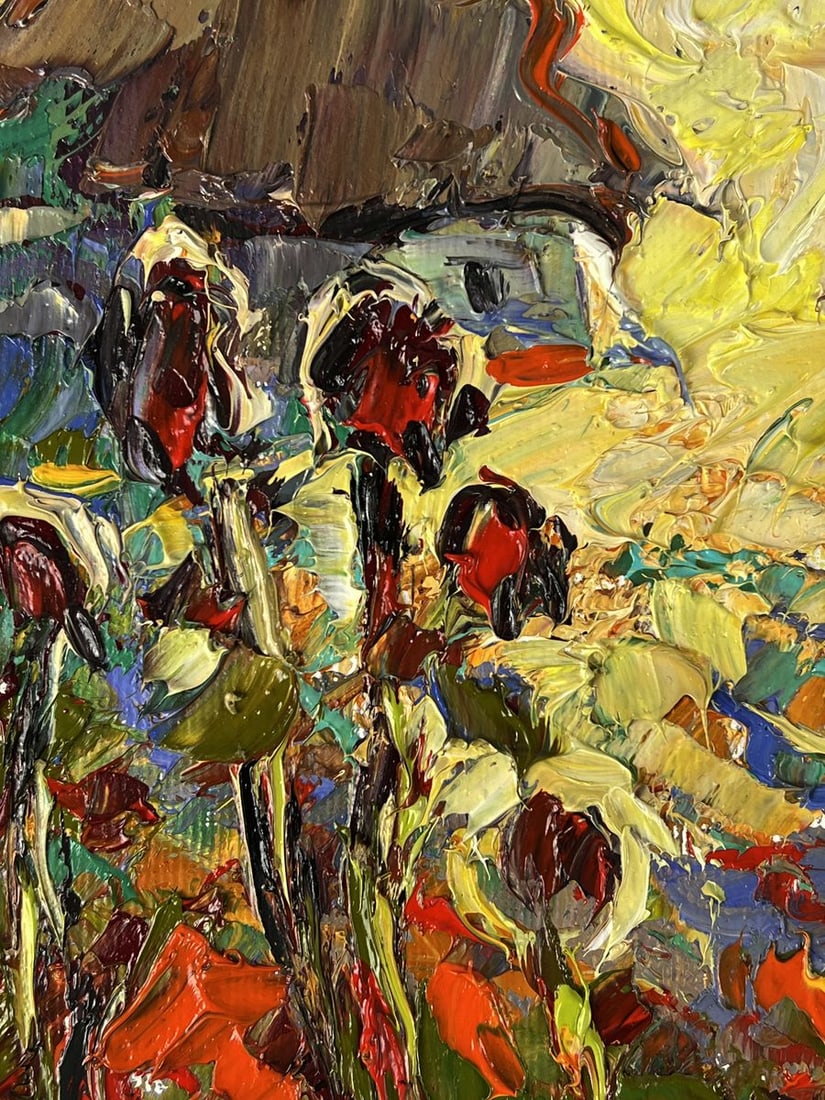 Oil painting Yellow sunset behind the houses Oleksiy Ivanyuk - 5