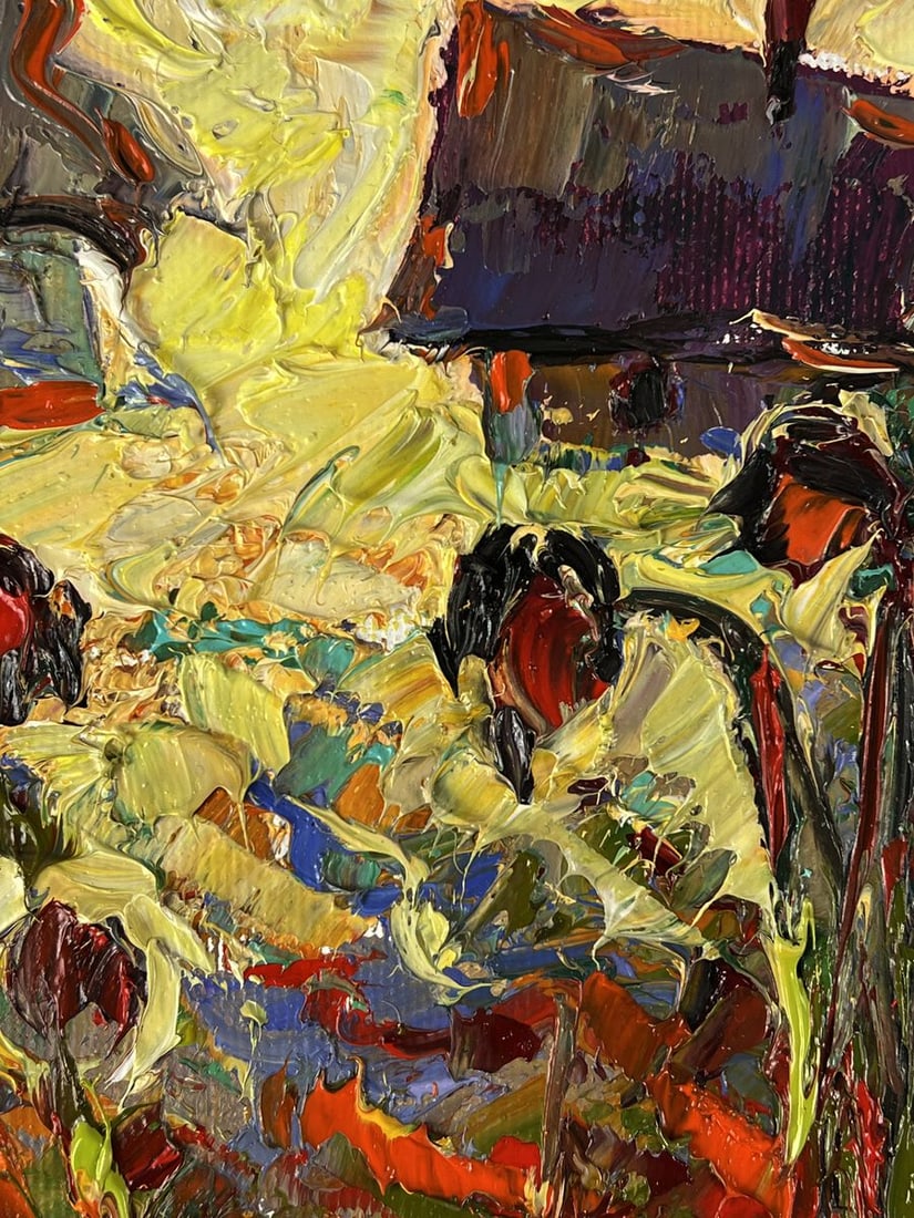 Oil painting Yellow sunset behind the houses Oleksiy Ivanyuk - 9