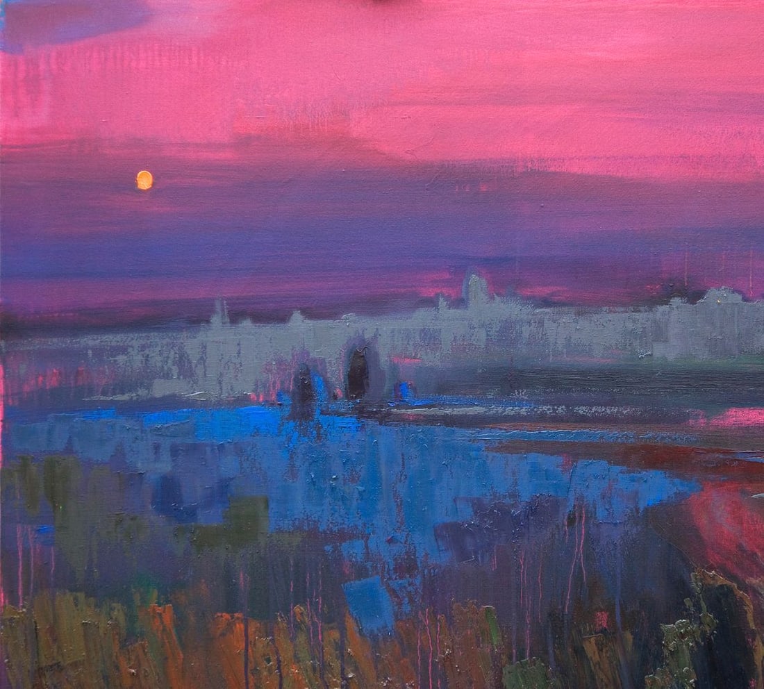 Oil painting Field In The Fog Natalia Korf-Ivaniuk - 2