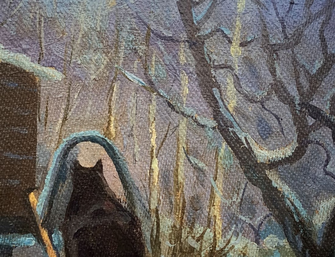 Oil painting Horse pulling a sleigh Unknown artist - 7