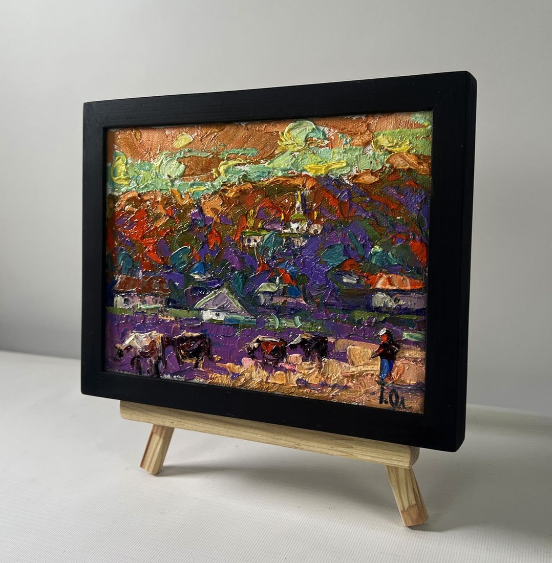 Oil painting Evening bell floats over the village Oleksiy Ivanyuk - 2