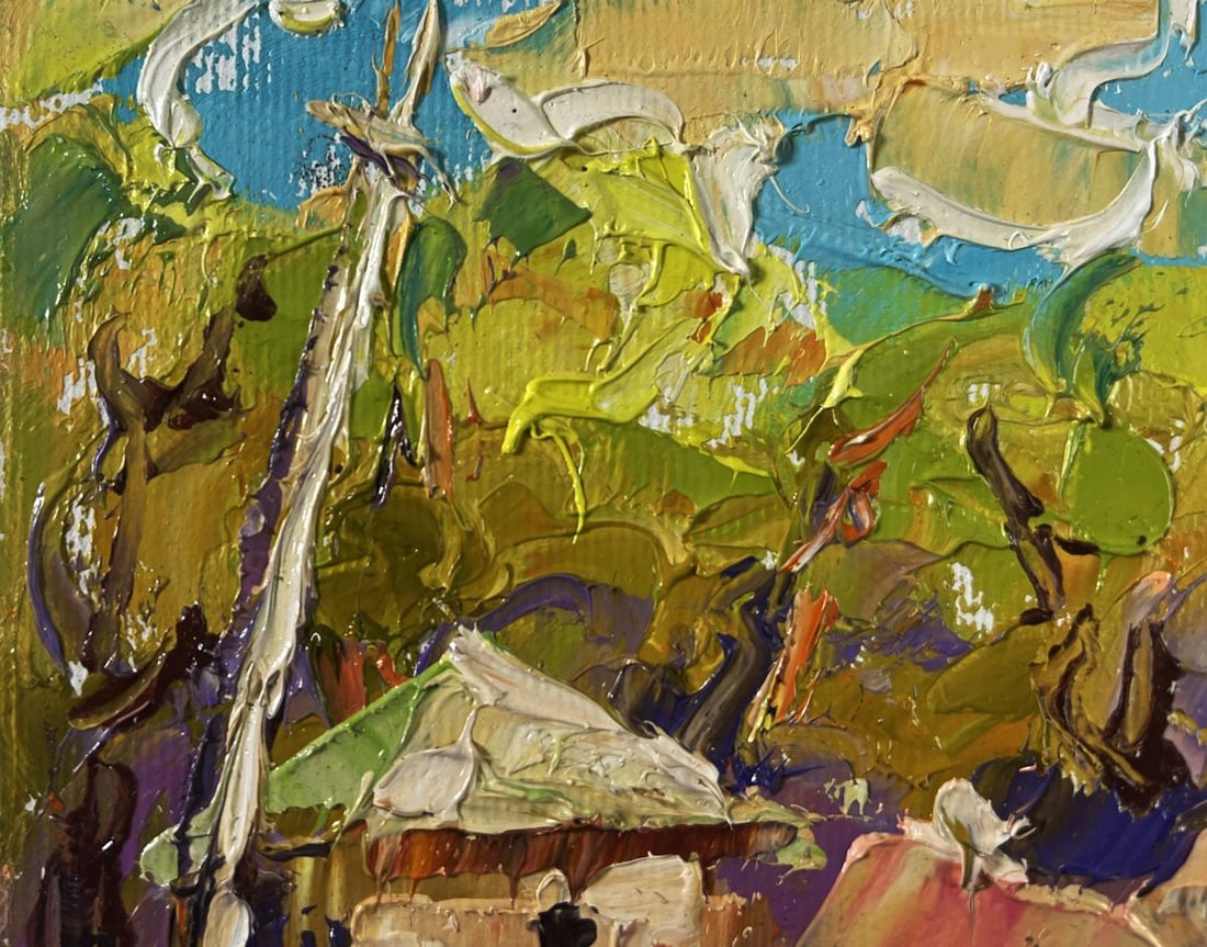 Oil painting Warm evening sun sets over the horizon Oleksiy Ivanyuk - 7