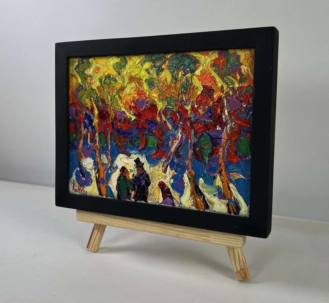 Oil painting Trees burn with the evening light Oleksiy Ivanyuk - 2