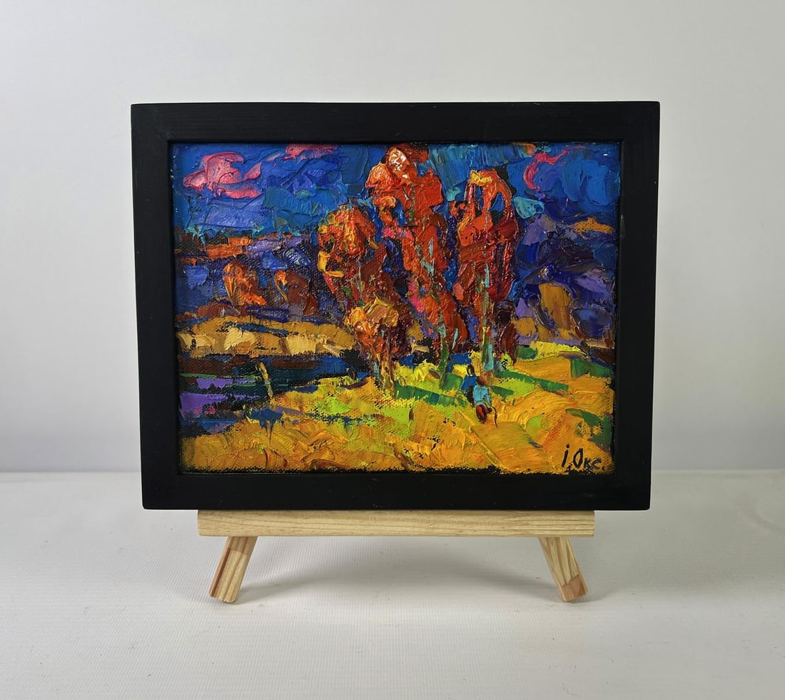 Oil painting Melody of the wind and whispers Oksana Ivanyuk: Title: Oil painting Melody of the wind and whispers Oksana Ivanyuk Description: No.AAA5400The Oil painting on canvas titled "Melody of the Wind and Whispers" is a vibrant and emotionally charged compo