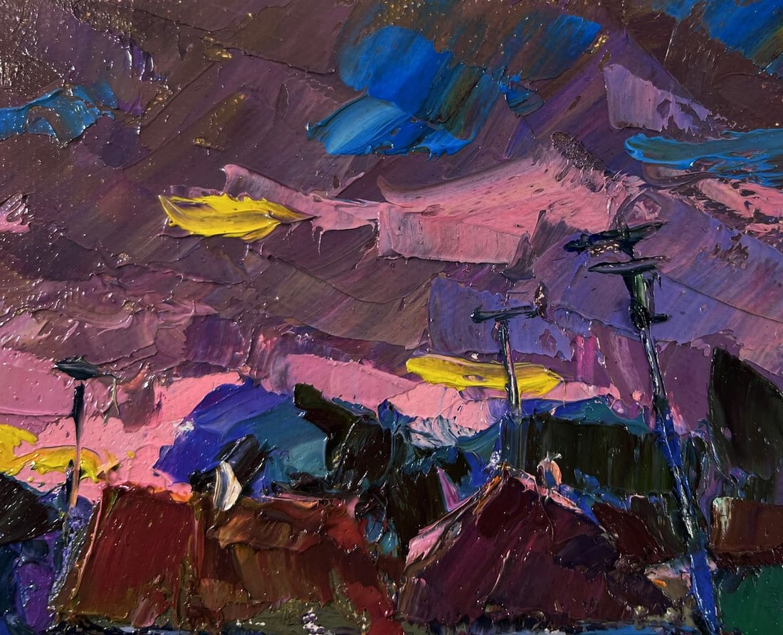 Oil painting The beam fades leaving the world Oksana Ivanyuk - 4