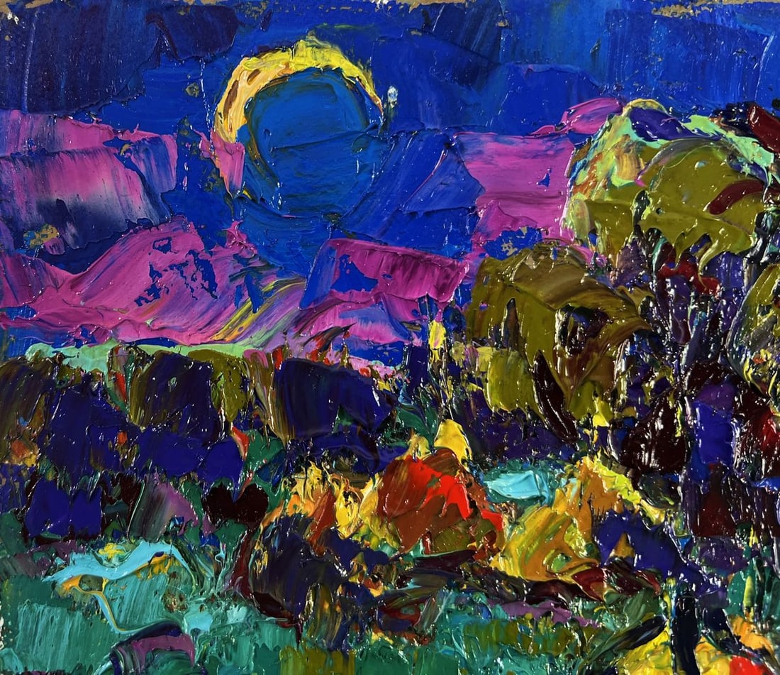 Oil painting Silence shining with a silver sky Oksana Ivanyuk - 7