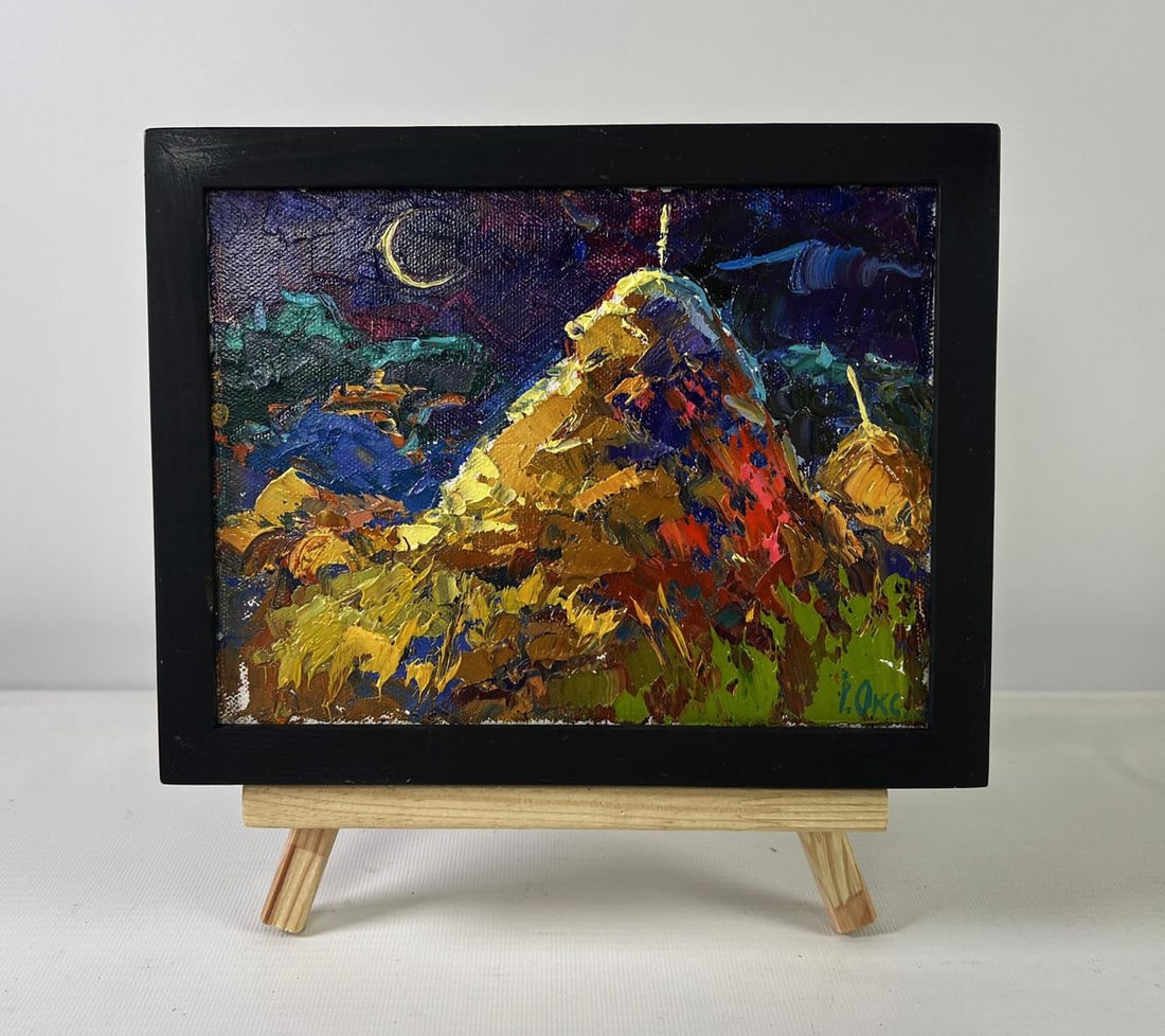 Oil painting Night tale in silver reflections Oksana Ivanyuk (1 of 8)