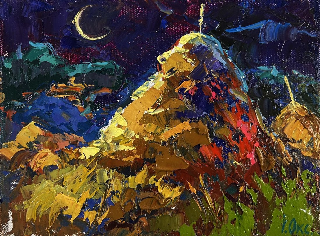 Oil painting Night tale in silver reflections Oksana Ivanyuk - 3