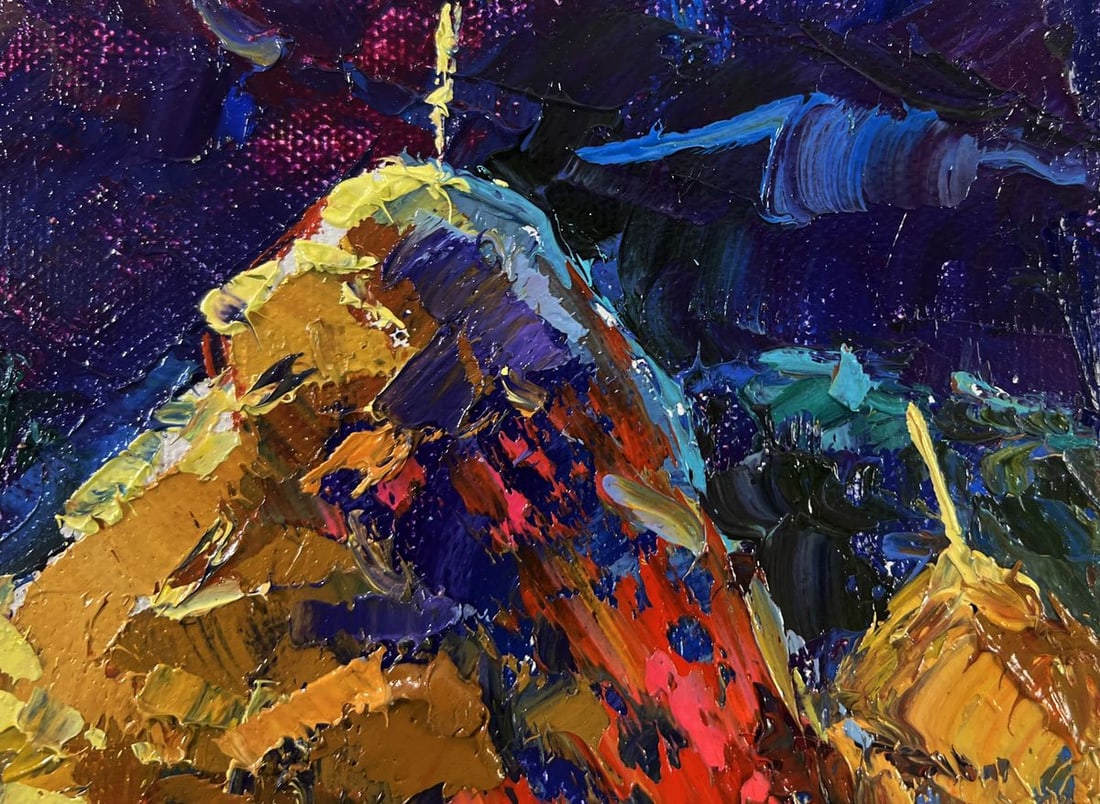 Oil painting Night tale in silver reflections Oksana Ivanyuk - 4