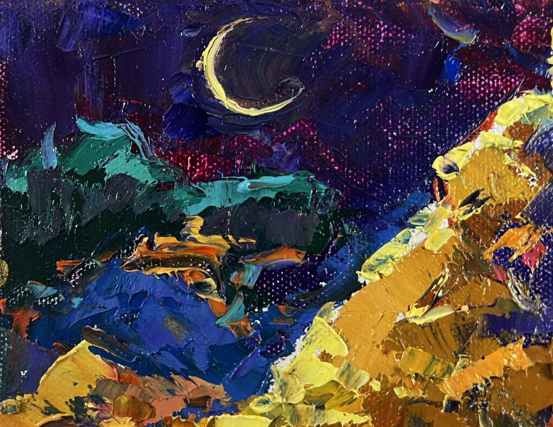 Oil painting Night tale in silver reflections Oksana Ivanyuk - 7