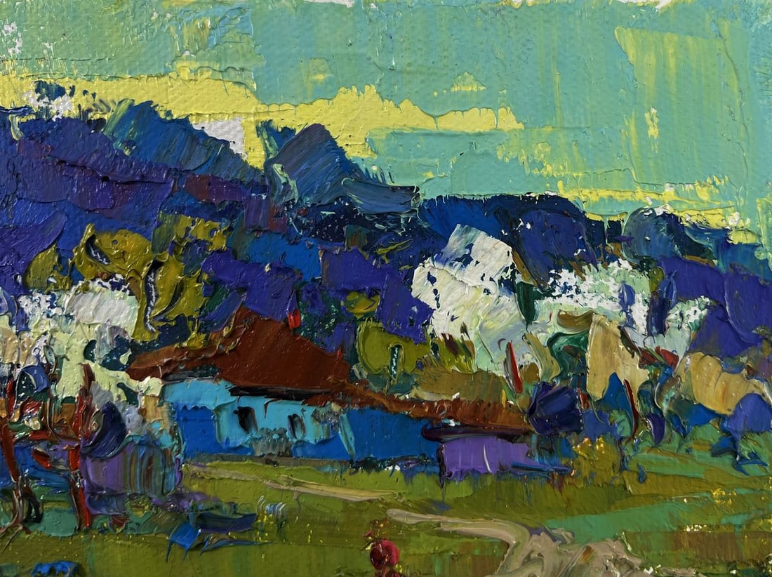 Oil painting Beyond the village the path to freedom Oksana Ivanyuk - 4