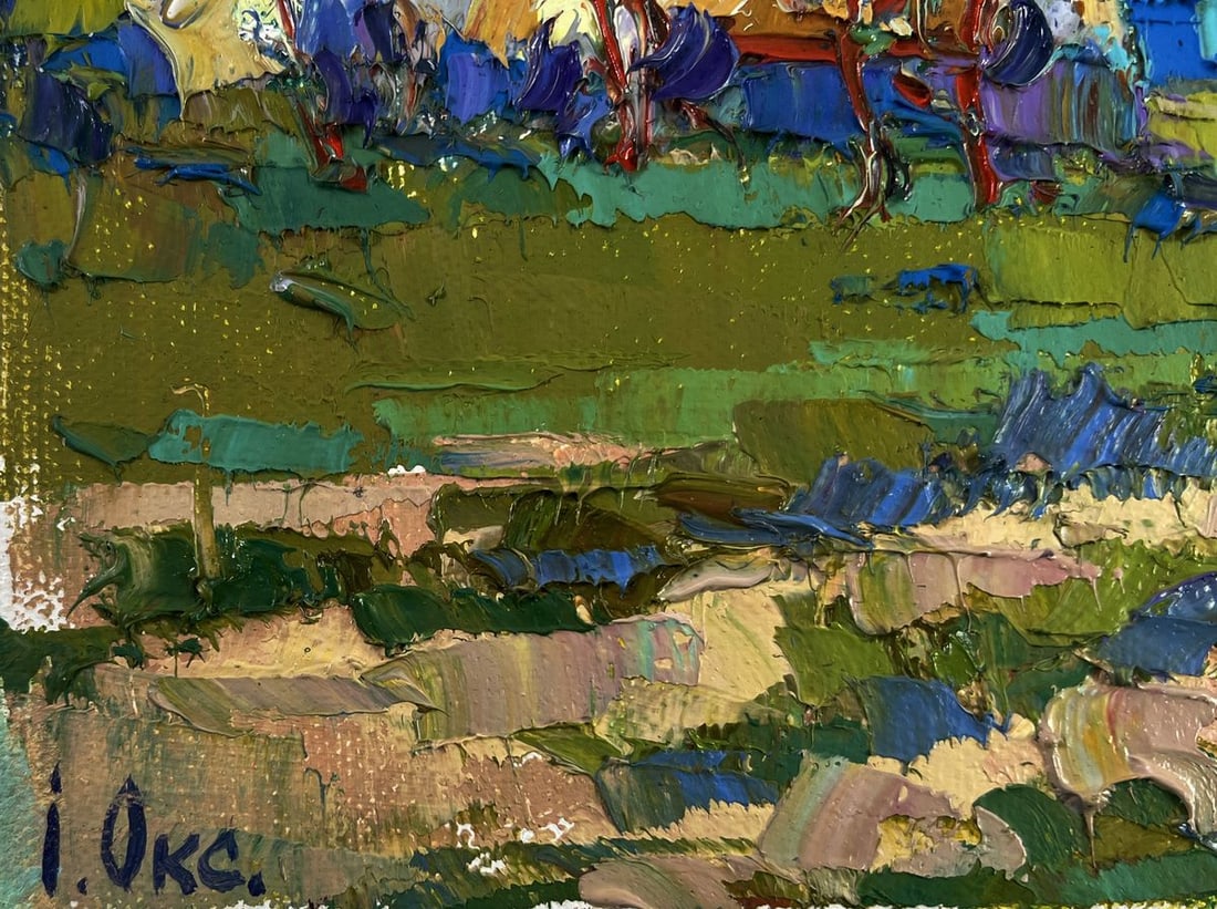 Oil painting Beyond the village the path to freedom Oksana Ivanyuk - 6