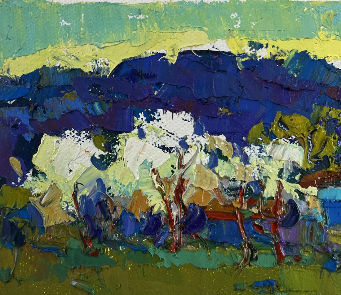 Oil painting Beyond the village the path to freedom Oksana Ivanyuk - 7