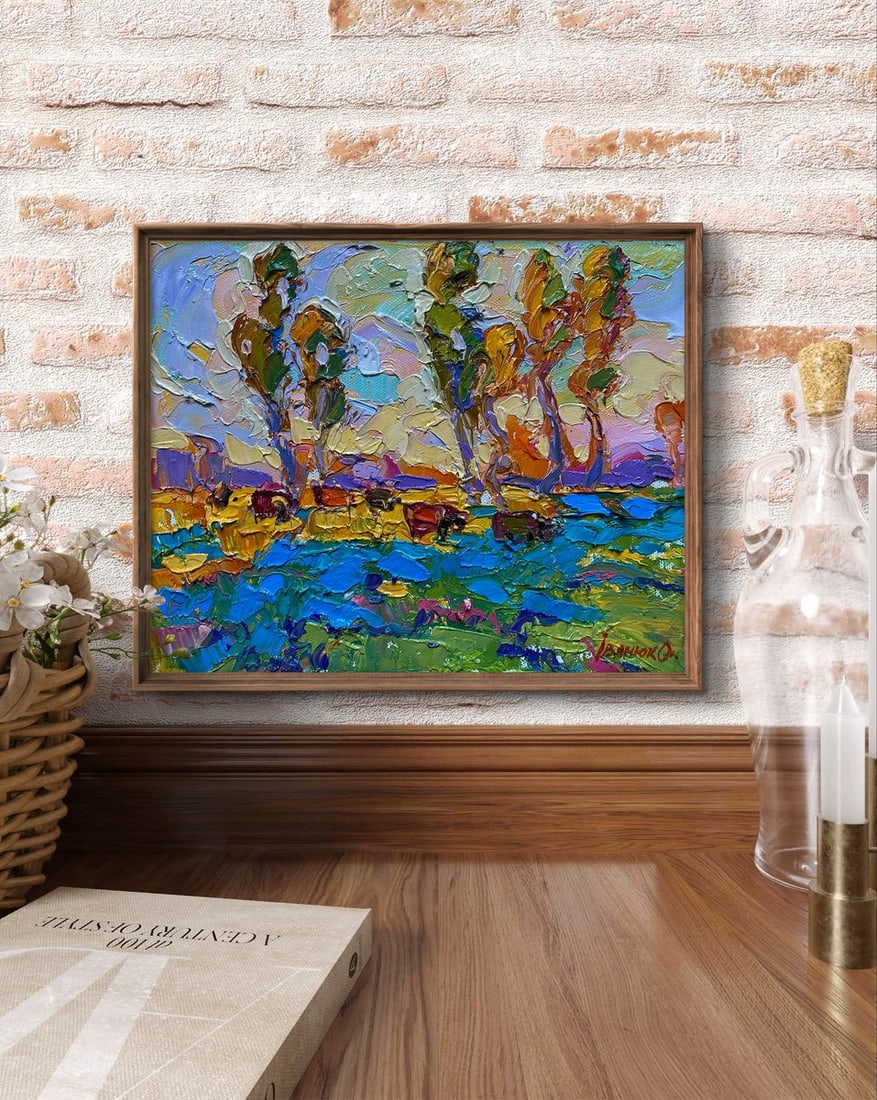 Oil painting Yellow sunset in the field Oleksiy Ivanyuk - 2