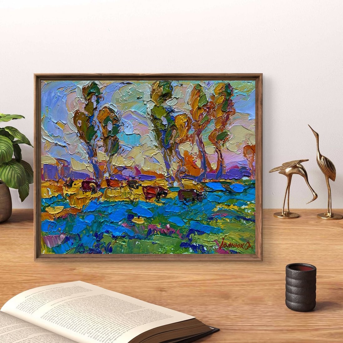 Oil painting Yellow sunset in the field Oleksiy Ivanyuk - 3