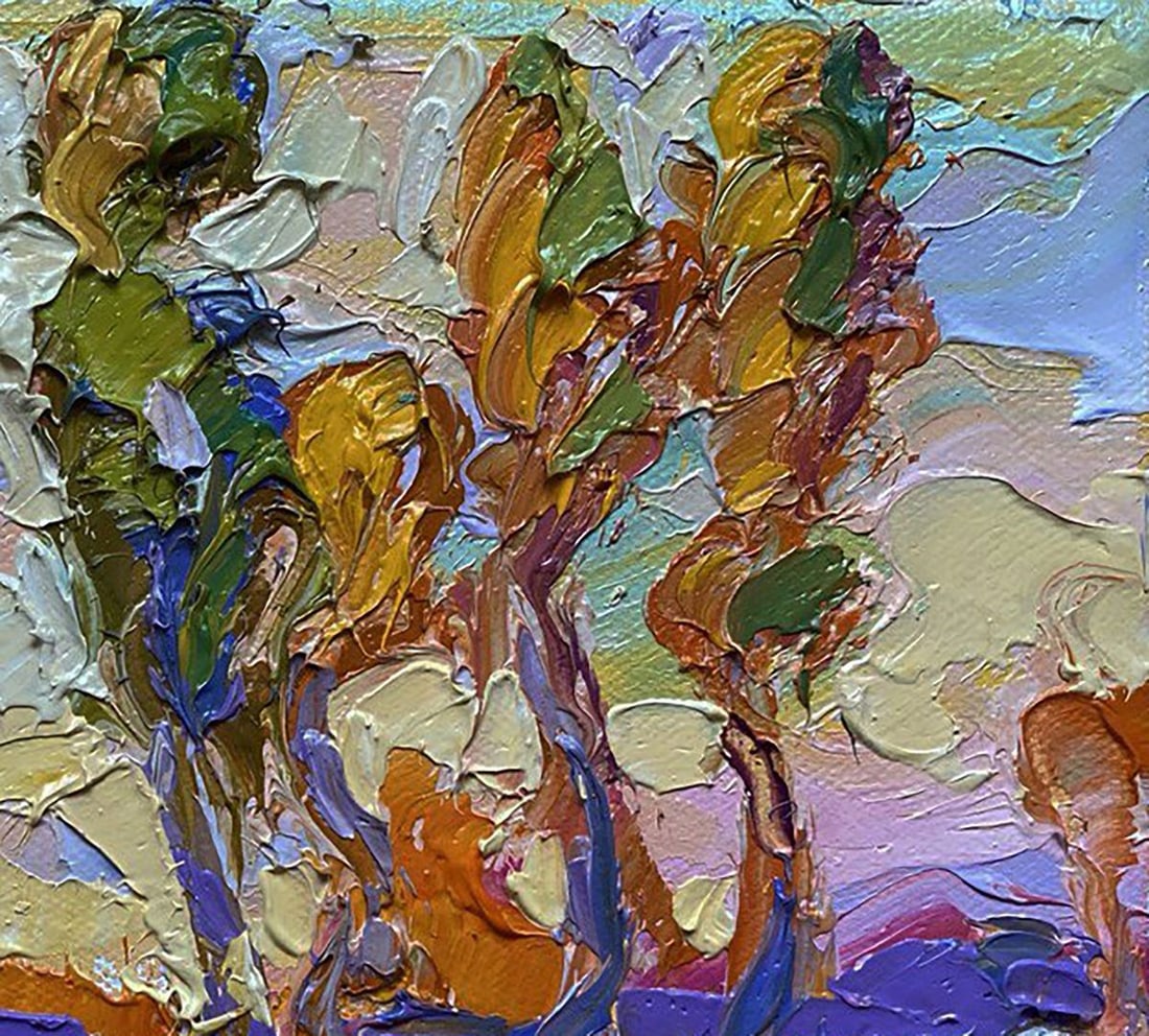 Oil painting Yellow sunset in the field Oleksiy Ivanyuk - 6