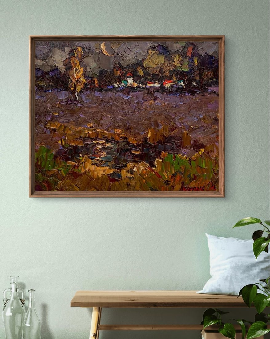 Oil painting Moonlit Night in the Field Oleksiy Ivanyuk - 3