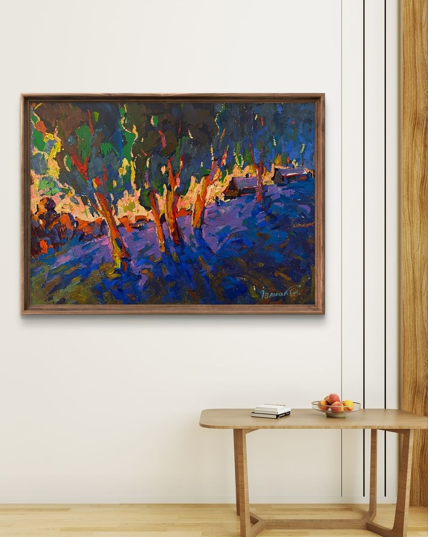 Oil painting Winter evening Oleksiy Ivanyuk - 3