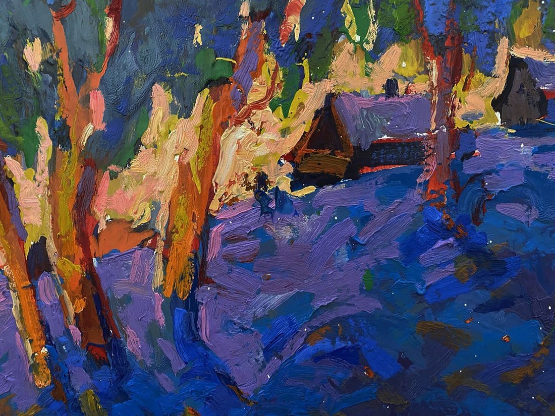Oil painting Winter evening Oleksiy Ivanyuk - 6