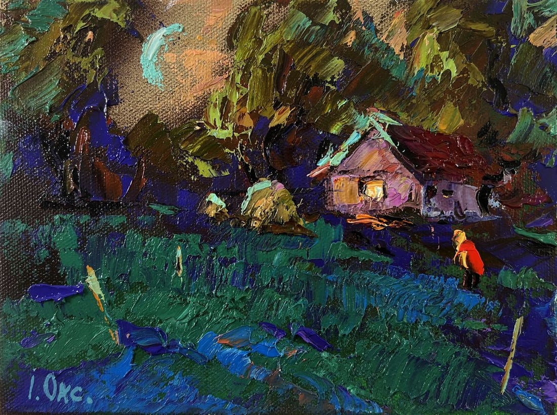 Oil painting Moonlit Country Night Oksana Ivanyuk - 3