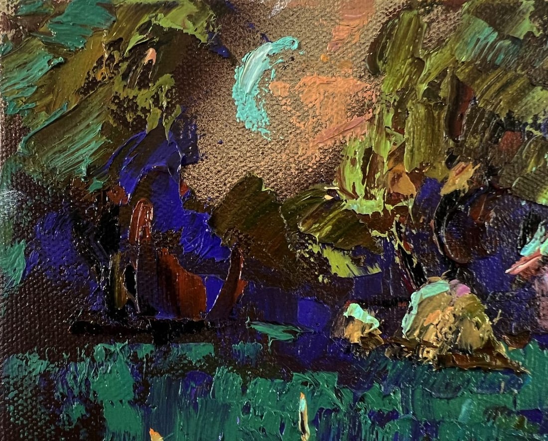 Oil painting Moonlit Country Night Oksana Ivanyuk - 7