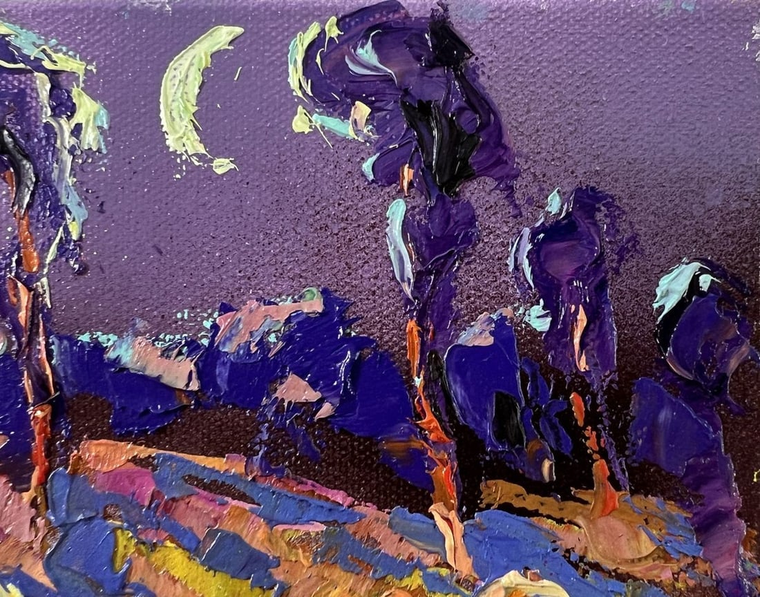 Oil painting Blue autumn night Oleksiy Ivanyuk - 4