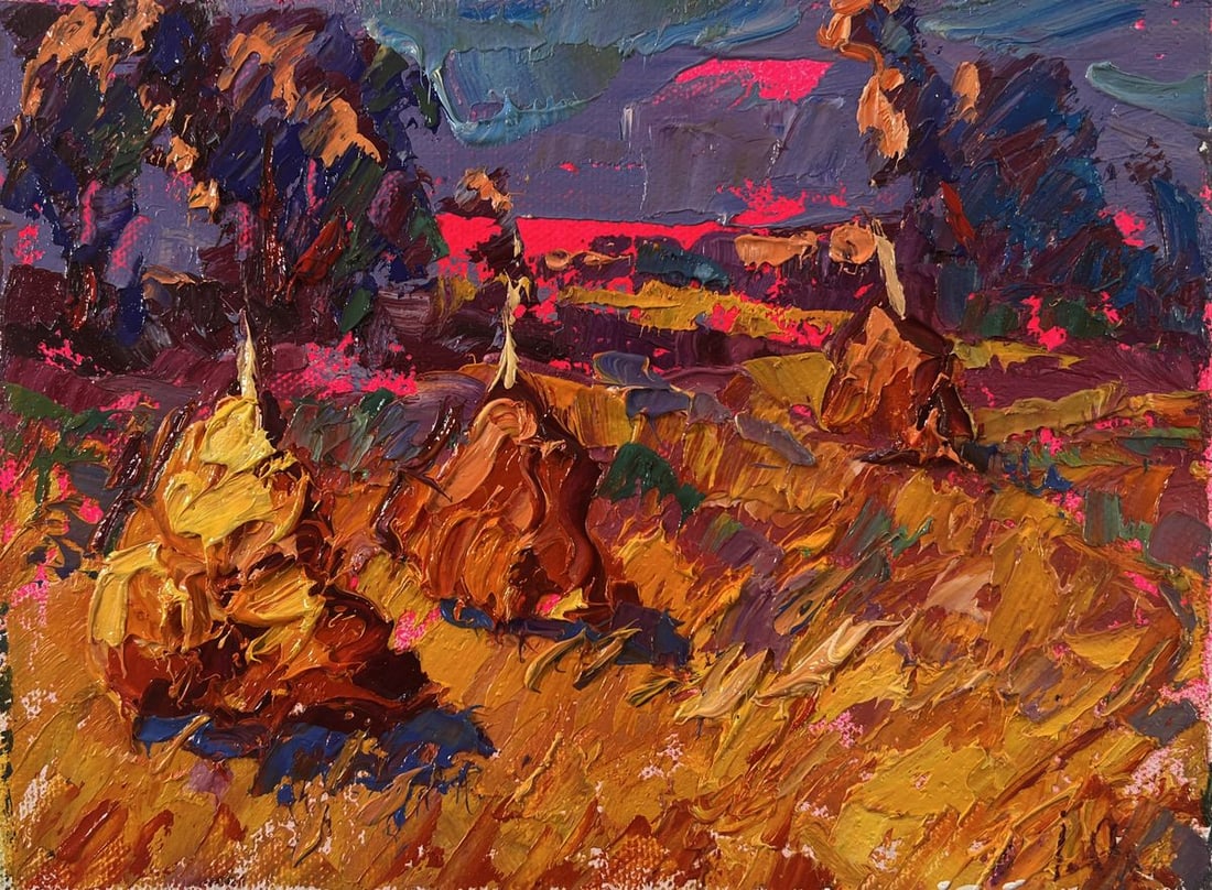 Oil painting Sunset over the field Oleksiy Ivanyuk - 3