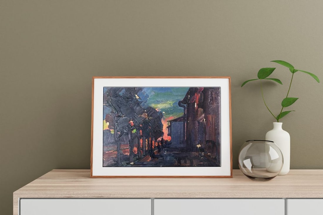 Oil painting Evening city Peter Tovpev - 2