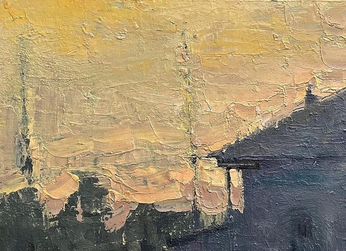 Oil painting Construction of a church in the village Volodymyr Pashchenko - 4