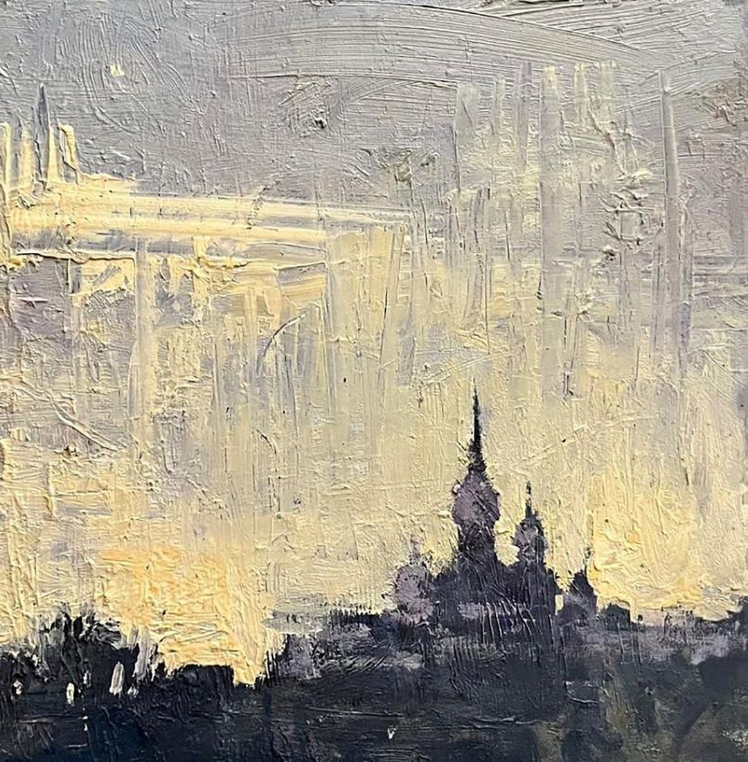 Oil painting Landscape with a church Volodymyr Pashchenko - 5