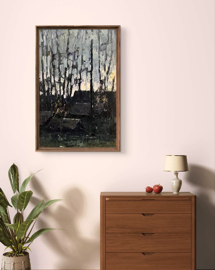 Oil painting Cold evening with hot tea Volodymyr Pashchenko - 2