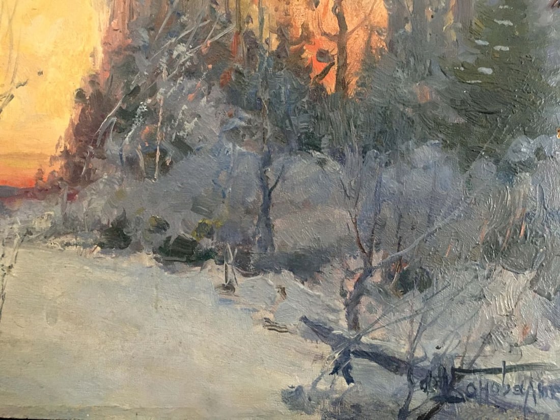 Oil painting Winter landscape Konovalyuk Fedor Zotikovich - 3