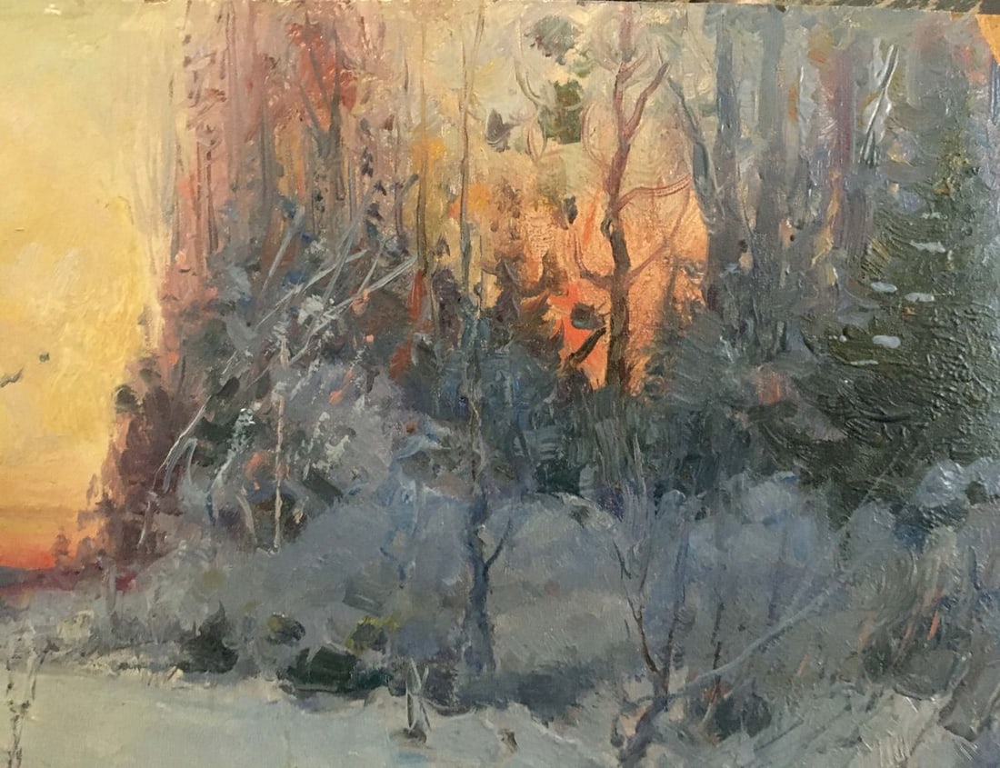 Oil painting Winter landscape Konovalyuk Fedor Zotikovich - 6