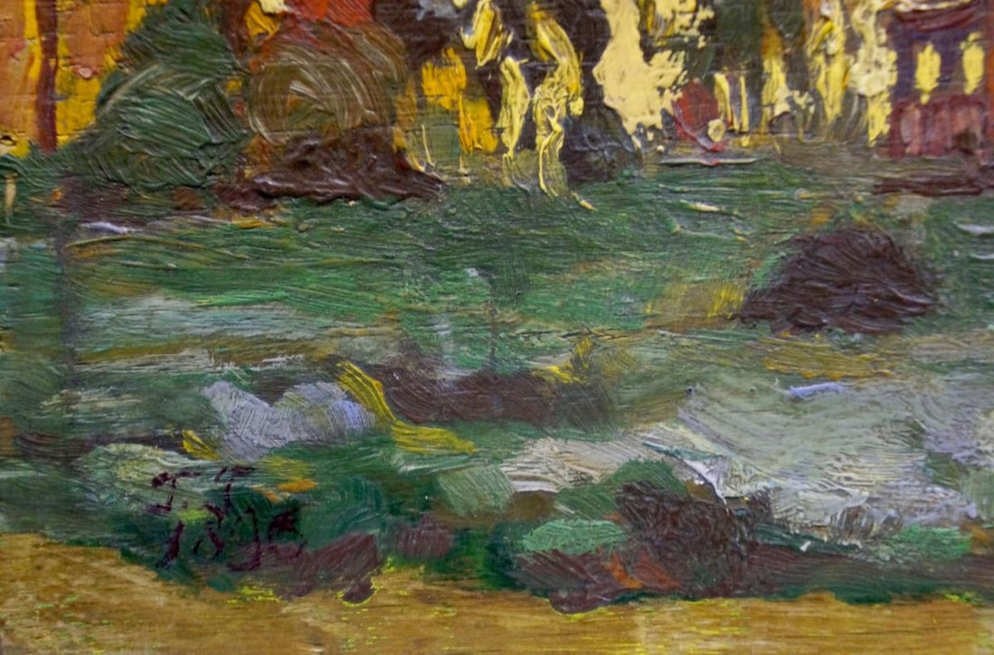 Oil painting Evening landscape - 2