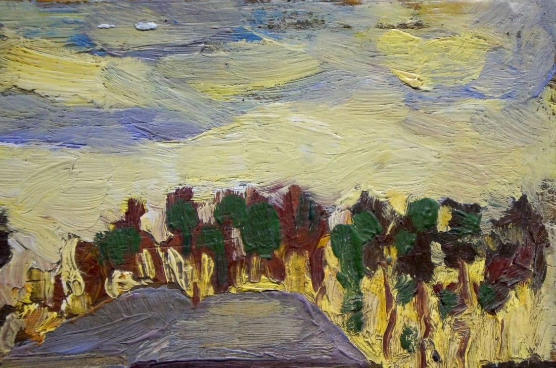 Oil painting Evening landscape - 4