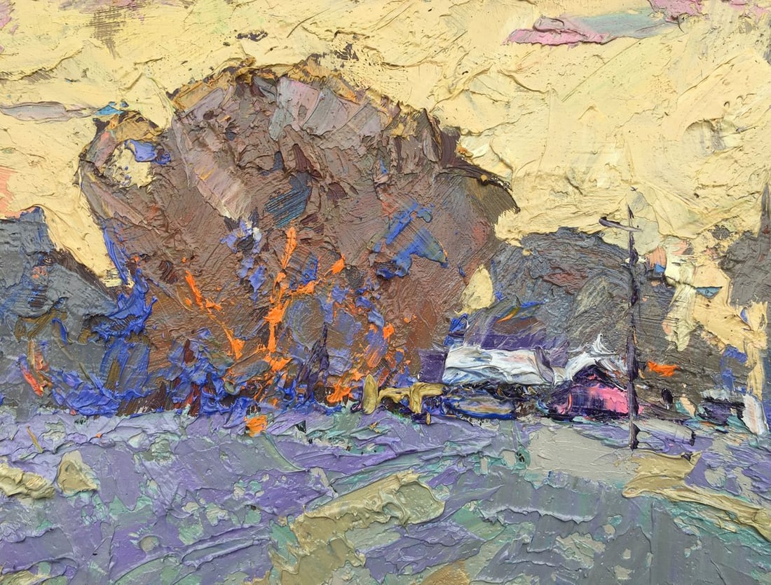 Oil painting Cold evening Kalenyuk Oksana - 7