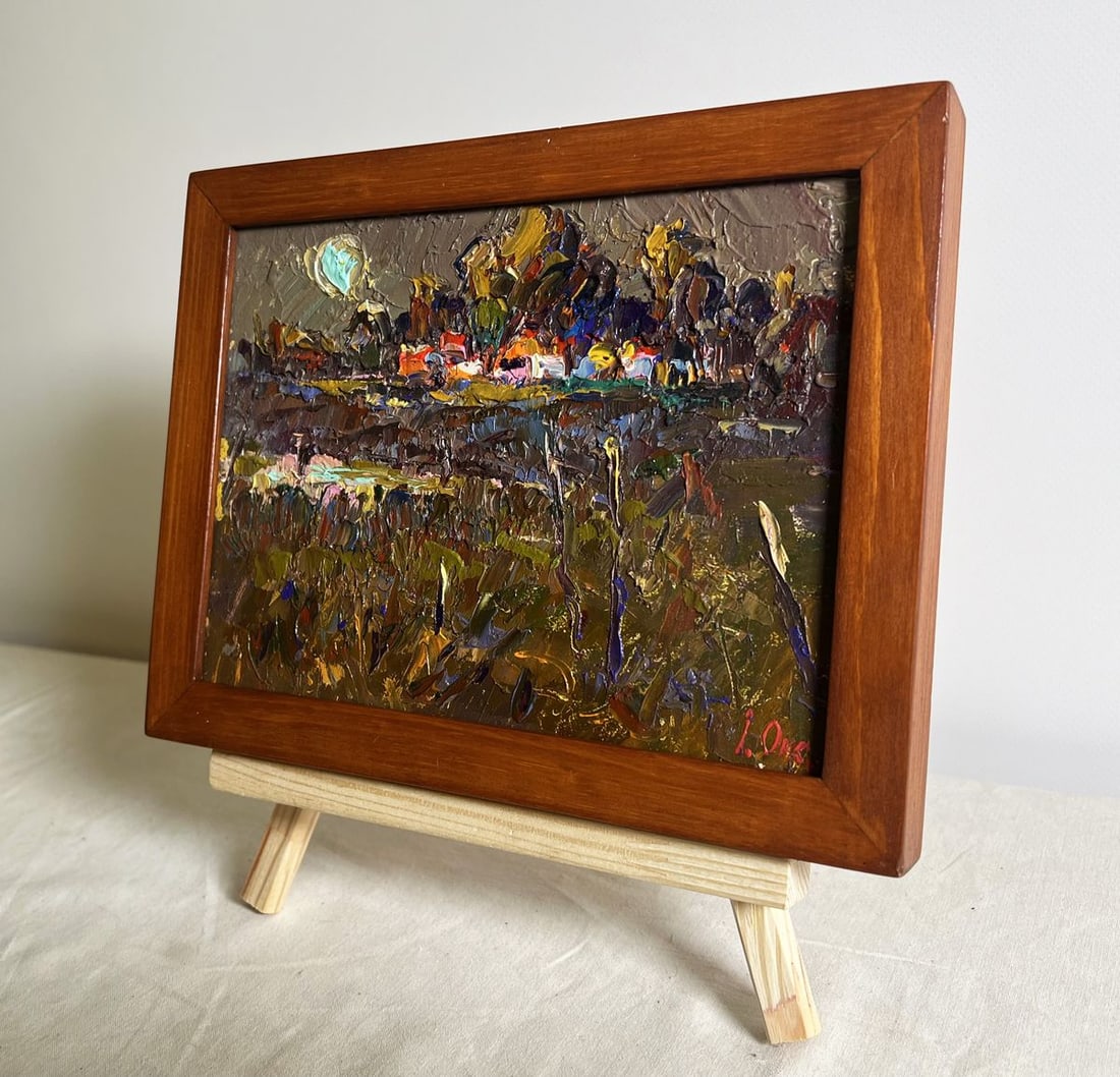 Oil painting Evening silence in the village Alex Kalenyuk - 2