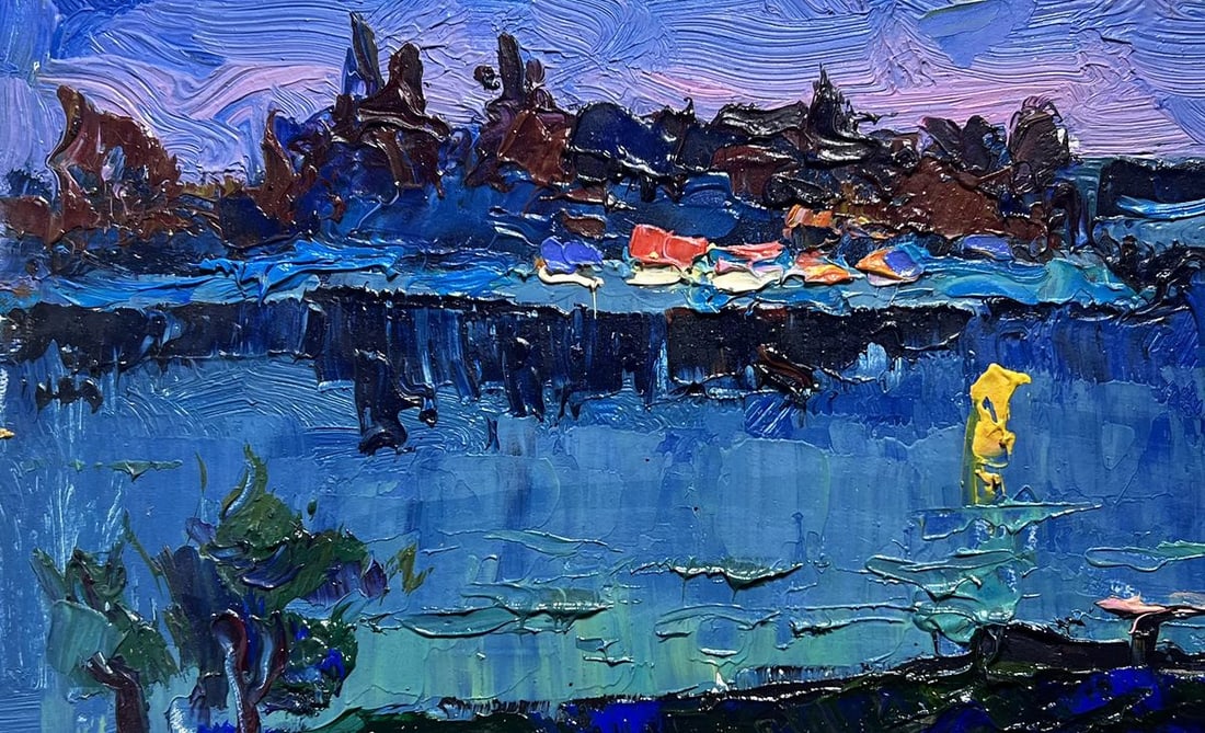 Oil painting Moon over the river Oksana Kalenyuk - 7