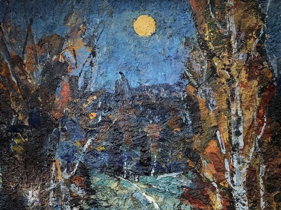 Oil painting Evening with the moon Valentin Kuts - 11