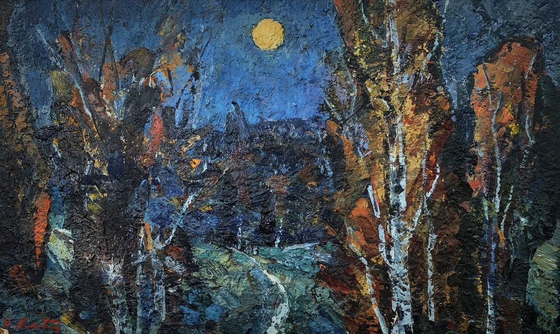 Oil painting Evening with the moon Valentin Kuts - 2