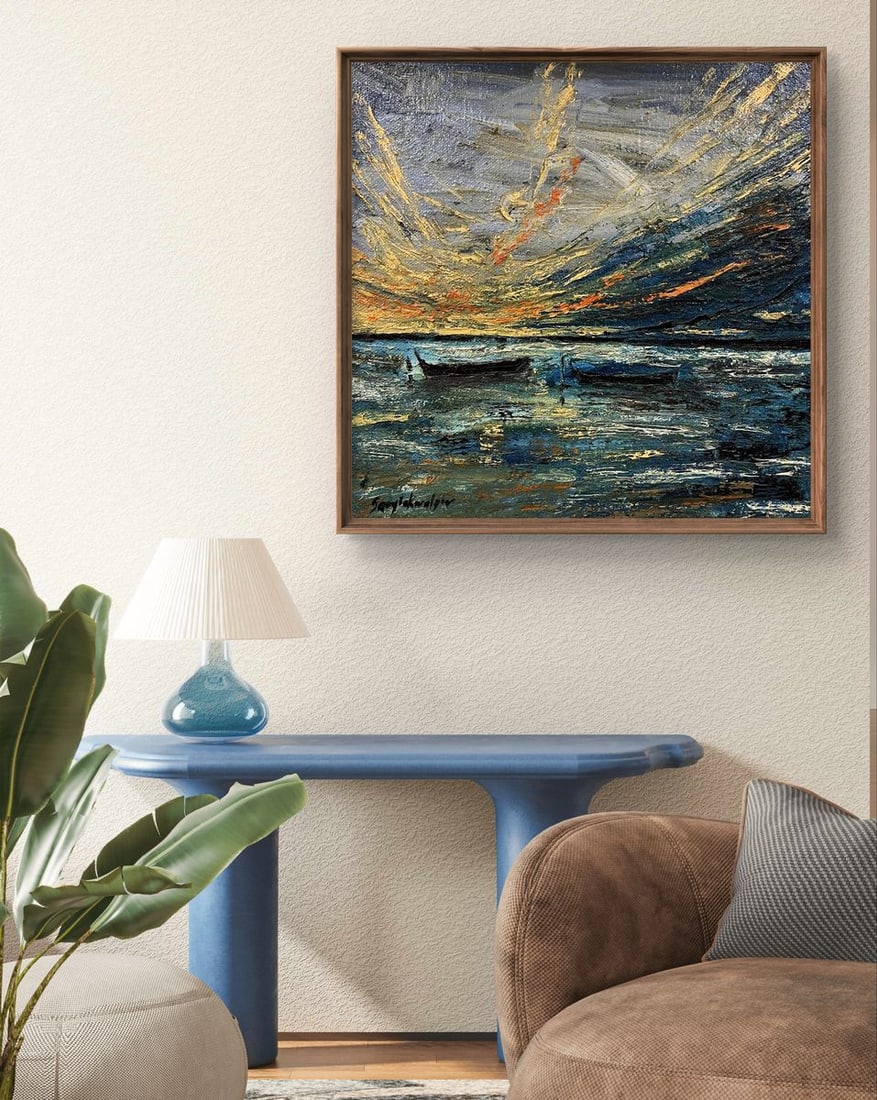 Oil painting Boats in the sea Serhiy Kovalev - 2