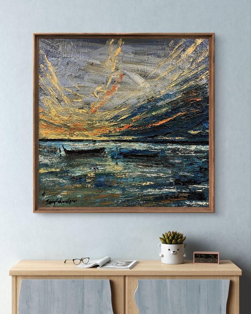 Oil painting Boats in the sea Serhiy Kovalev - 3