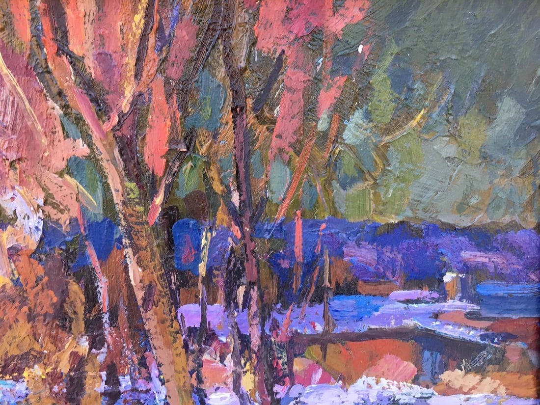Winter evening oil painting - 7