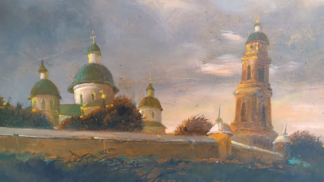 Oil painting Evening landscape Unknown author - 7